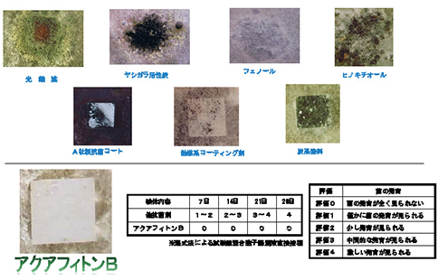 抗菌・防カビ作用のあるといわれている他抗菌剤との比較